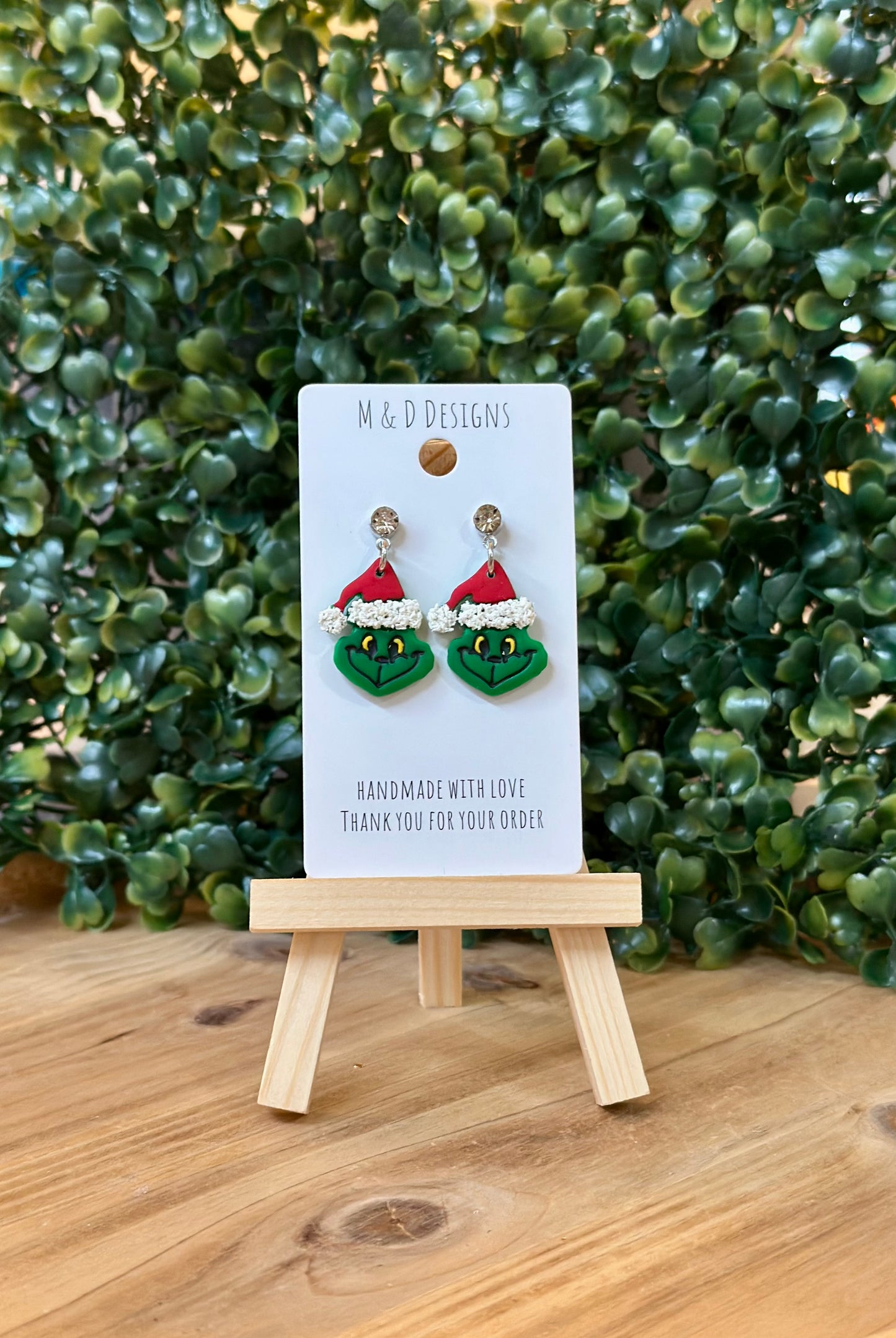 Green Christmas Monster Face