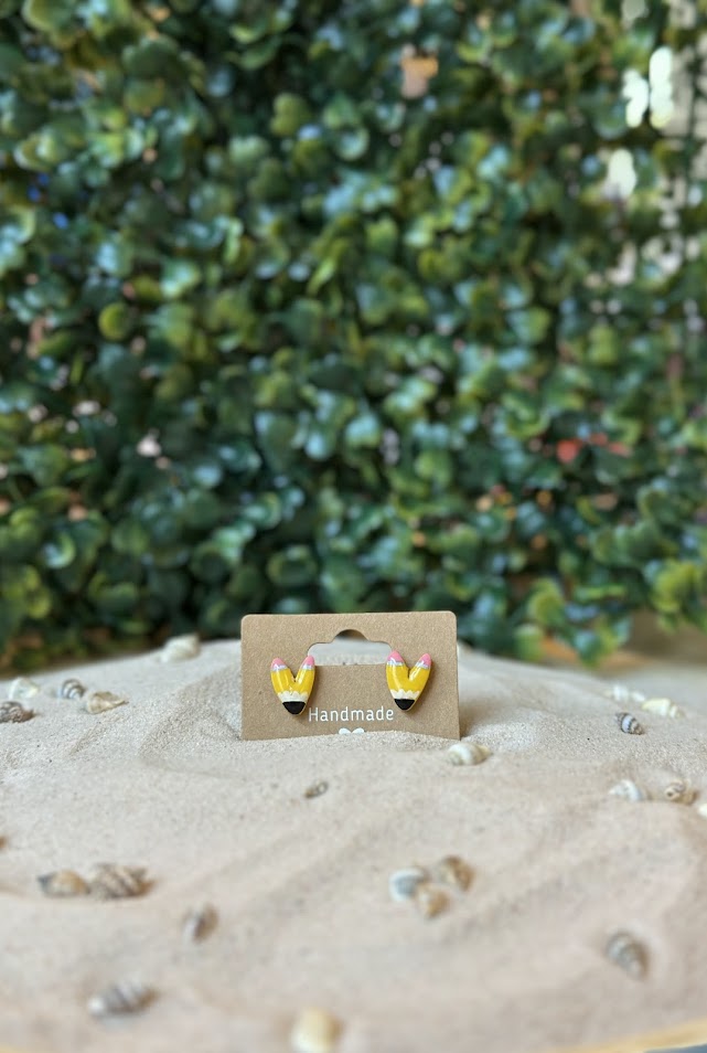 Pencil Heart Stud
