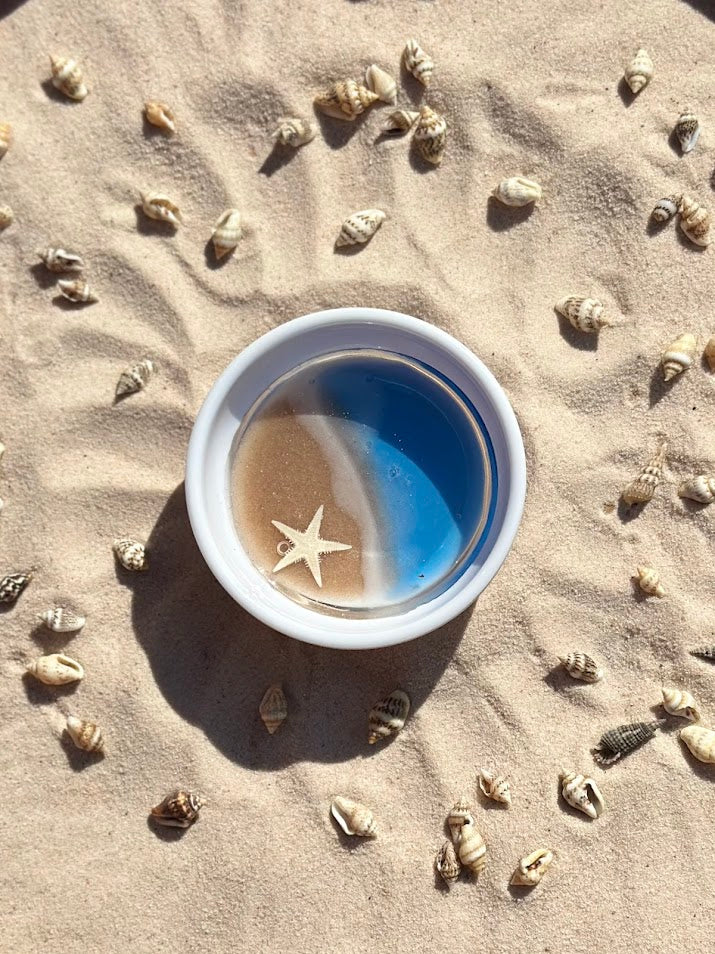 Beach Scene Round Trinket Dish