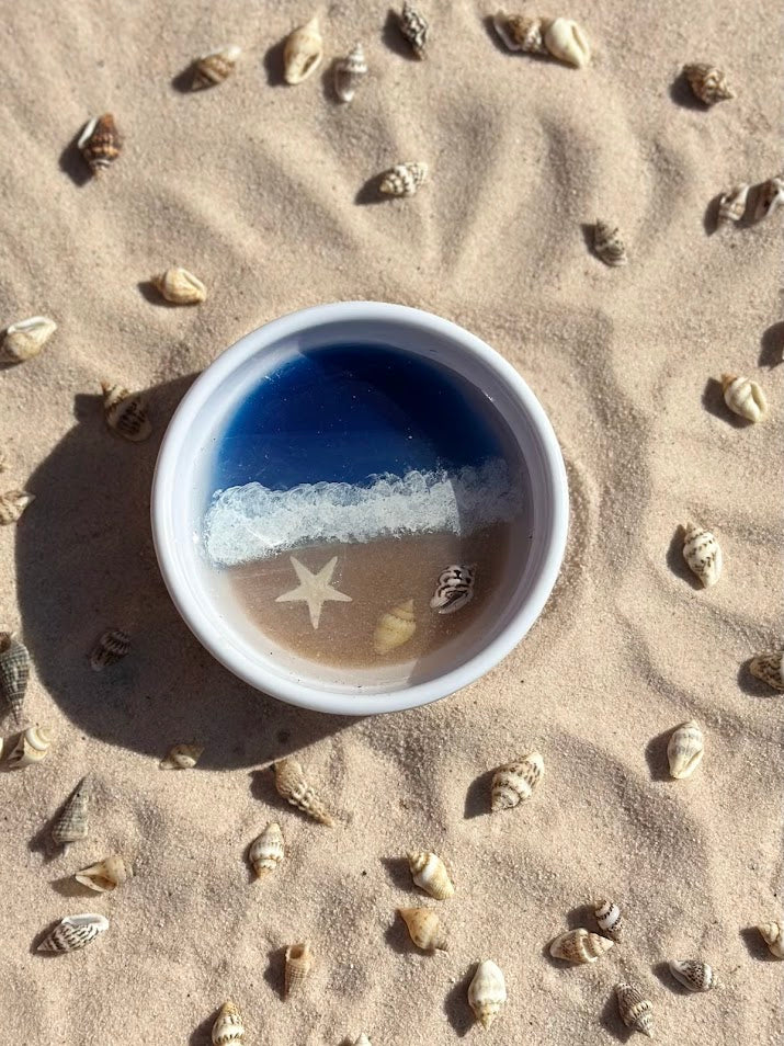 Beach Scene Round Trinket Dish