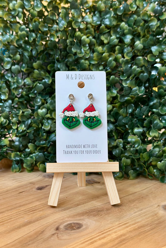 Green Christmas Monster Face