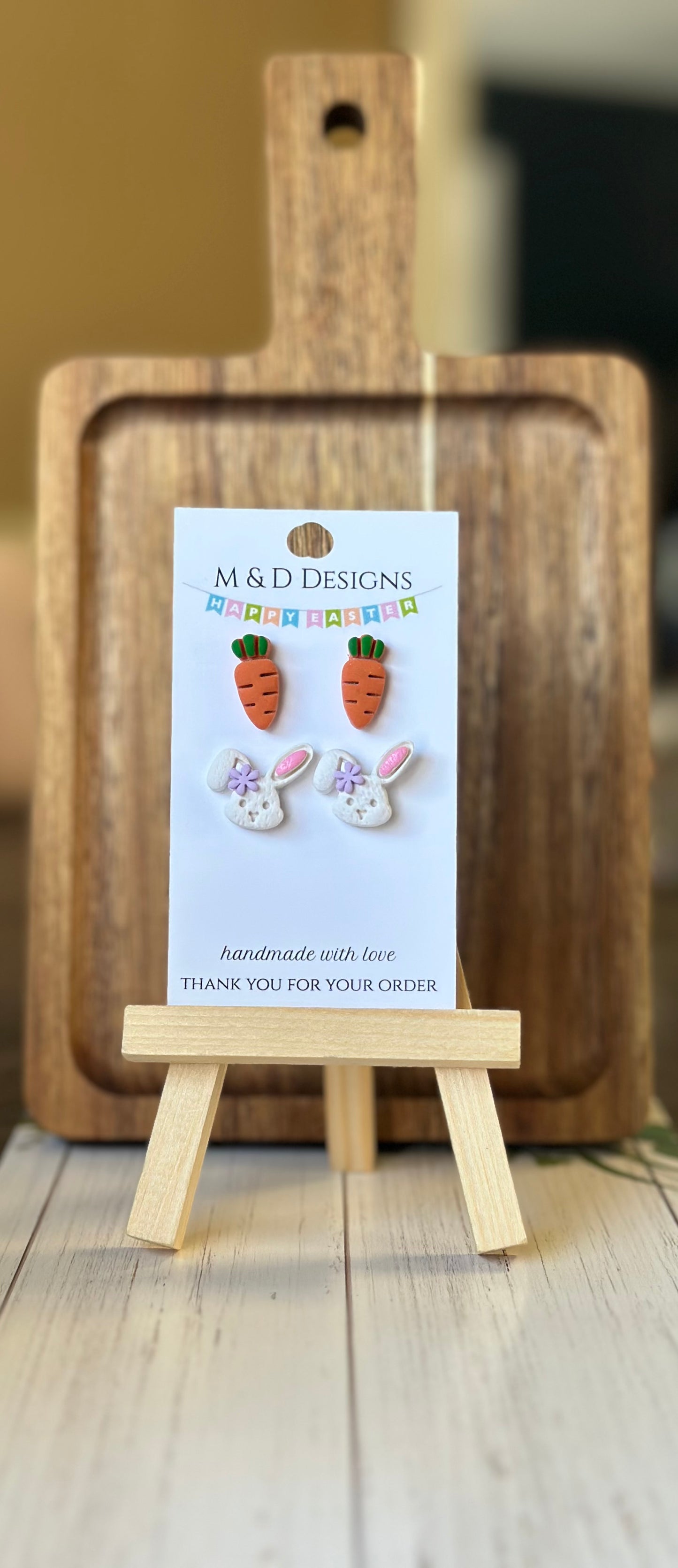 Easter Stud 2 Pack (carrot & bunny)