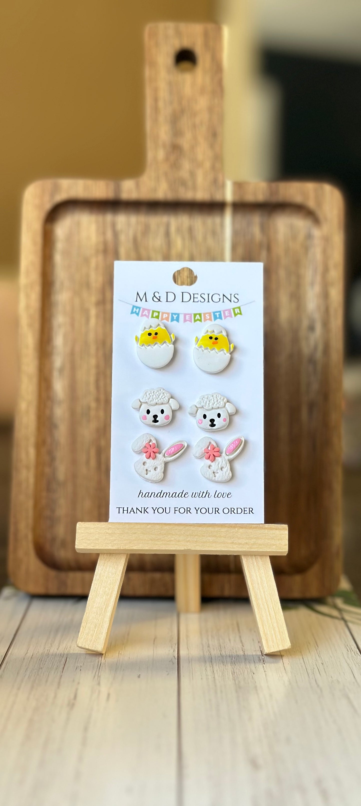 Easter Stud 3 Pack (bunny, lamb, chick)