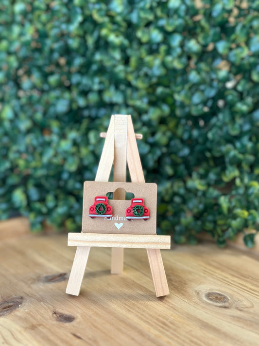 Red Truck with Wreath - Stud