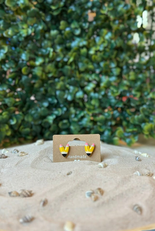 Pencil Heart Stud
