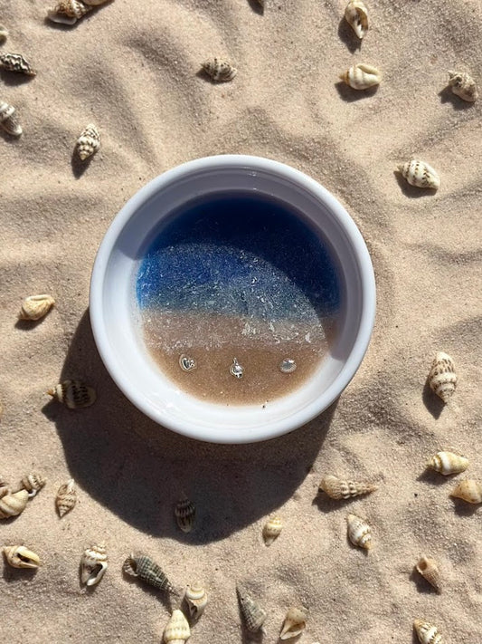 Beach Scene Round Trinket Dish